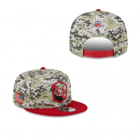 Men's San Francisco 49ers Camo Scarlet 2023 NFL Salute To Service 9FIFTY Snapback Hat