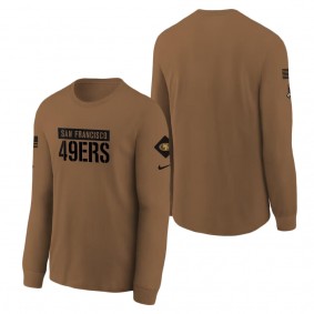 Youth San Francisco 49ers Brown 2023 NFL Salute To Service Long Sleeve T-Shirt