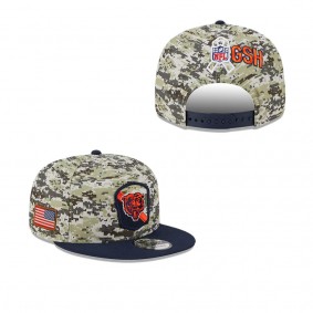 Men's Chicago Bears Camo Navy 2023 NFL Salute To Service 9FIFTY Snapback Hat