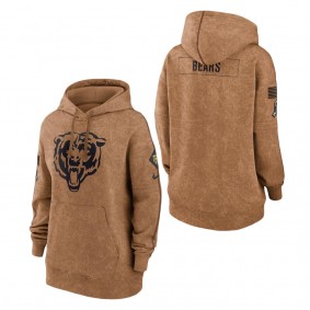 Women's Chicago Bears Brown 2023 NFL Salute To Service Pullover Hoodie