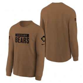 Youth Chicago Bears Brown 2023 NFL Salute To Service Long Sleeve T-Shirt
