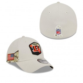 Men's Cincinnati Bengals Stone 2023 NFL Salute To Service 39THIRTY Flex Hat