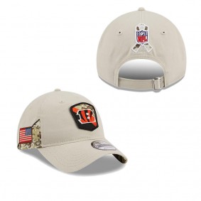 Men's Cincinnati Bengals Stone 2023 NFL Salute To Service 9TWENTY Adjustable Hat