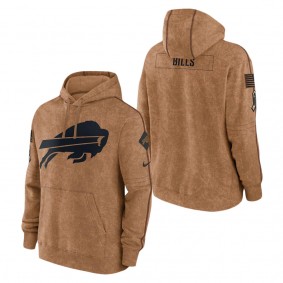 Men's Buffalo Bills Brown 2023 NFL Salute To Service Club Pullover Hoodie