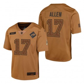 Youth Buffalo Bills Josh Allen Brown 2023 NFL Salute To Service Limited Jersey