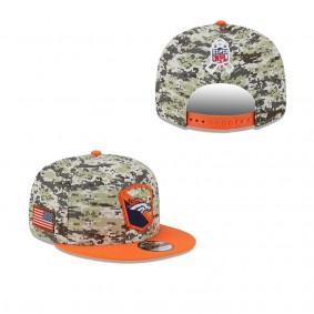 Men's Denver Broncos Camo Orange 2023 NFL Salute To Service 9FIFTY Snapback Hat