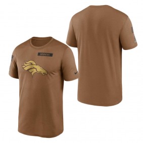 Men's Denver Broncos Brown 2023 NFL Salute To Service Legend Performance T-Shirt