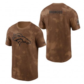 Men's Denver Broncos Brown 2023 NFL Salute To Service Sideline T-Shirt