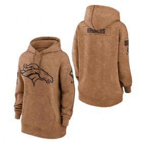 Women's Denver Broncos Brown 2023 NFL Salute To Service Pullover Hoodie