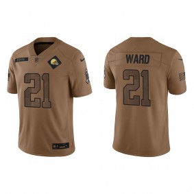 Men's Cleveland Browns Denzel Ward Brown 2023 NFL Salute To Service Limited Jersey