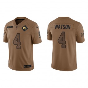 Men's Cleveland Browns Deshaun Watson Brown 2023 NFL Salute To Service Limited Jersey