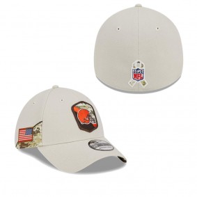Men's Cleveland Browns Stone 2023 NFL Salute To Service 39THIRTY Flex Hat