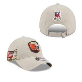 Men's Cleveland Browns Stone 2023 NFL Salute To Service 9TWENTY Adjustable Hat