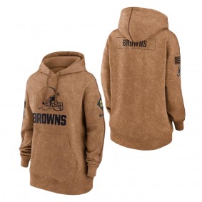 Women's Cleveland Browns Brown 2023 NFL Salute To Service Pullover Hoodie