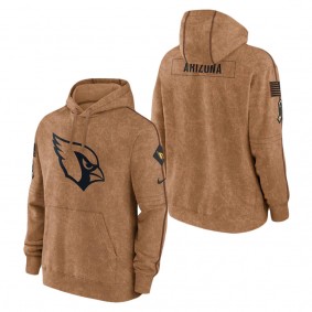 Men's Arizona Cardinals Brown 2023 NFL Salute To Service Club Pullover Hoodie