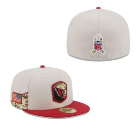 Men's Arizona Cardinals Stone Cardinal 2023 NFL Salute To Service 59FIFTY Fitted Hat