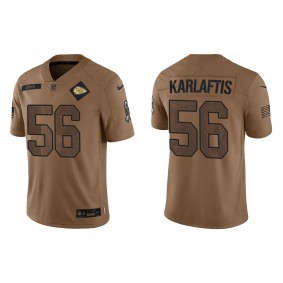 Men's Kansas City Chiefs George Karlaftis Brown 2023 NFL Salute To Service Limited Jersey