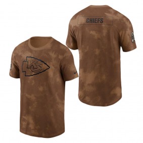 Men's Kansas City Chiefs Brown 2023 NFL Salute To Service Sideline T-Shirt