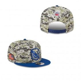 Men's Indianapolis Colts Camo Royal 2023 NFL Salute To Service 9FIFTY Snapback Hat