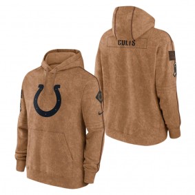 Men's Indianapolis Colts Brown 2023 NFL Salute To Service Club Pullover Hoodie