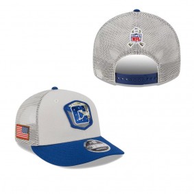Men's Indianapolis Colts Royal Stone 2023 NFL Salute To Service Low Profile 9FIFTY Snapback Hat