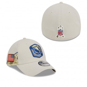 Men's Indianapolis Colts Stone 2023 NFL Salute To Service 39THIRTY Flex Hat