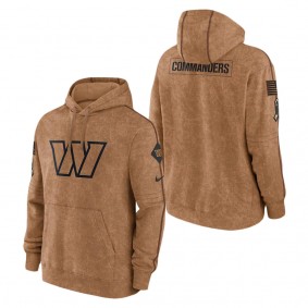 Men's Washington Commanders Brown 2023 NFL Salute To Service Club Pullover Hoodie