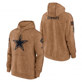 Men's Dallas Cowboys Brown 2023 NFL Salute To Service Club Pullover Hoodie