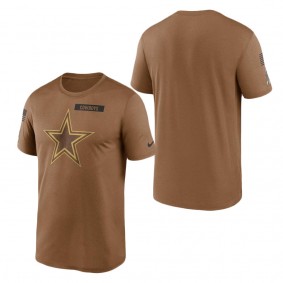 Men's Dallas Cowboys Brown 2023 NFL Salute To Service Legend Performance T-Shirt
