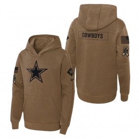Youth Dallas Cowboys Brown 2023 NFL Salute To Service Club Fleece Pullover Hoodie