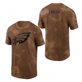 Men's Philadelphia Eagles Brown 2023 NFL Salute To Service Sideline T-Shirt