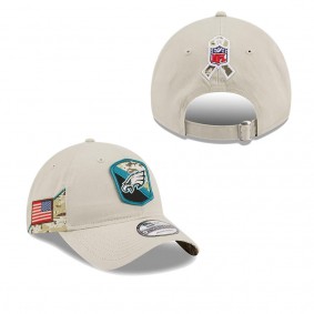 Men's Philadelphia Eagles Stone 2023 NFL Salute To Service 9TWENTY Adjustable Hat