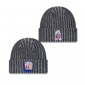 Youth New York Giants Black 2023 NFL Salute To Service Cuffed Knit Hat