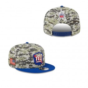 Men's New York Giants Camo Royal 2023 NFL Salute To Service 9FIFTY Snapback Hat