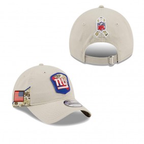 Men's New York Giants Stone 2023 NFL Salute To Service 9TWENTY Adjustable Hat