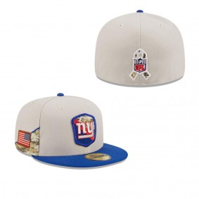 Men's New York Giants Stone Royal 2023 NFL Salute To Service 59FIFTY Fitted Hat