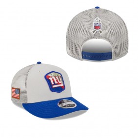 Men's New York Giants Stone Royal 2023 NFL Salute To Service Low Profile 9FIFTY Snapback Hat