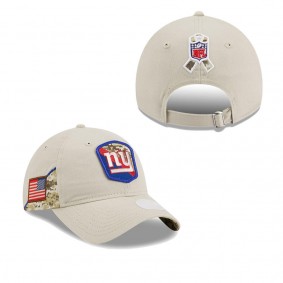 Women's New York Giants Stone 2023 NFL Salute To Service 9TWENTY Adjustable Hat