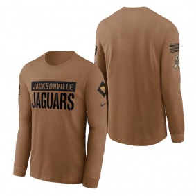 Men's Jacksonville Jaguars Brown 2023 NFL Salute To Service Long Sleeve T-Shirt