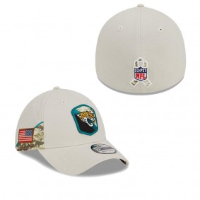 Men's Jacksonville Jaguars Stone 2023 NFL Salute To Service 39THIRTY Flex Hat
