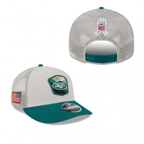 Men's New York Jets Stone Green 2023 NFL Salute To Service Low Profile 9FIFTY Snapback Hat
