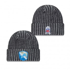 Men's Detroit Lions Black 2023 NFL Salute To Service Cuffed Knit Hat