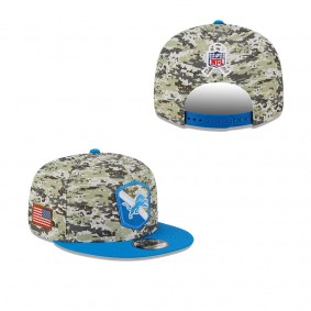 Men's Detroit Lions Camo Blue 2023 NFL Salute To Service 9FIFTY Snapback Hat