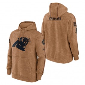Men's Carolina Panthers Brown 2023 NFL Salute To Service Club Pullover Hoodie
