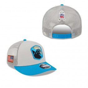 Men's Carolina Panthers Stone Blue 2023 NFL Salute To Service Low Profile 9FIFTY Snapback Hat