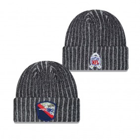 Men's New England Patriots Black 2023 NFL Salute To Service Cuffed Knit Hat