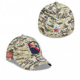 Men's New England Patriots Camo 2023 NFL Salute To Service 39THIRTY Flex Hat