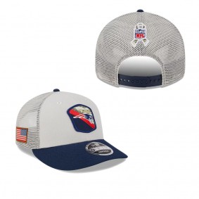Men's New England Patriots Stone Navy 2023 NFL Salute To Service Low Profile 9FIFTY Snapback Hat