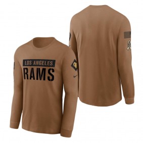 Men's Los Angeles Rams Brown 2023 NFL Salute To Service Long Sleeve T-Shirt