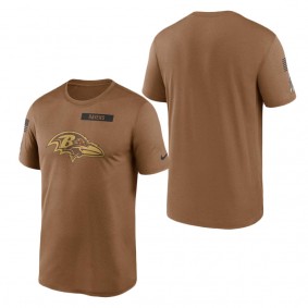 Men's Baltimore Ravens Brown 2023 NFL Salute To Service Legend Performance T-Shirt